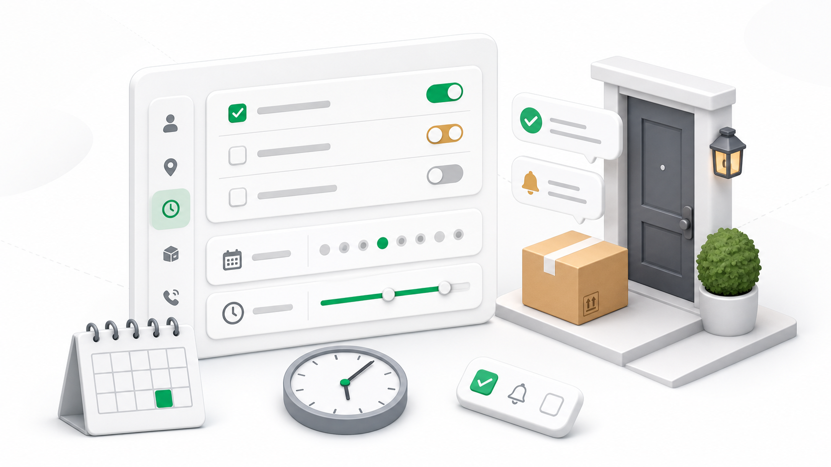 Customer preferences define delivery time, location, handoff, and notification choices