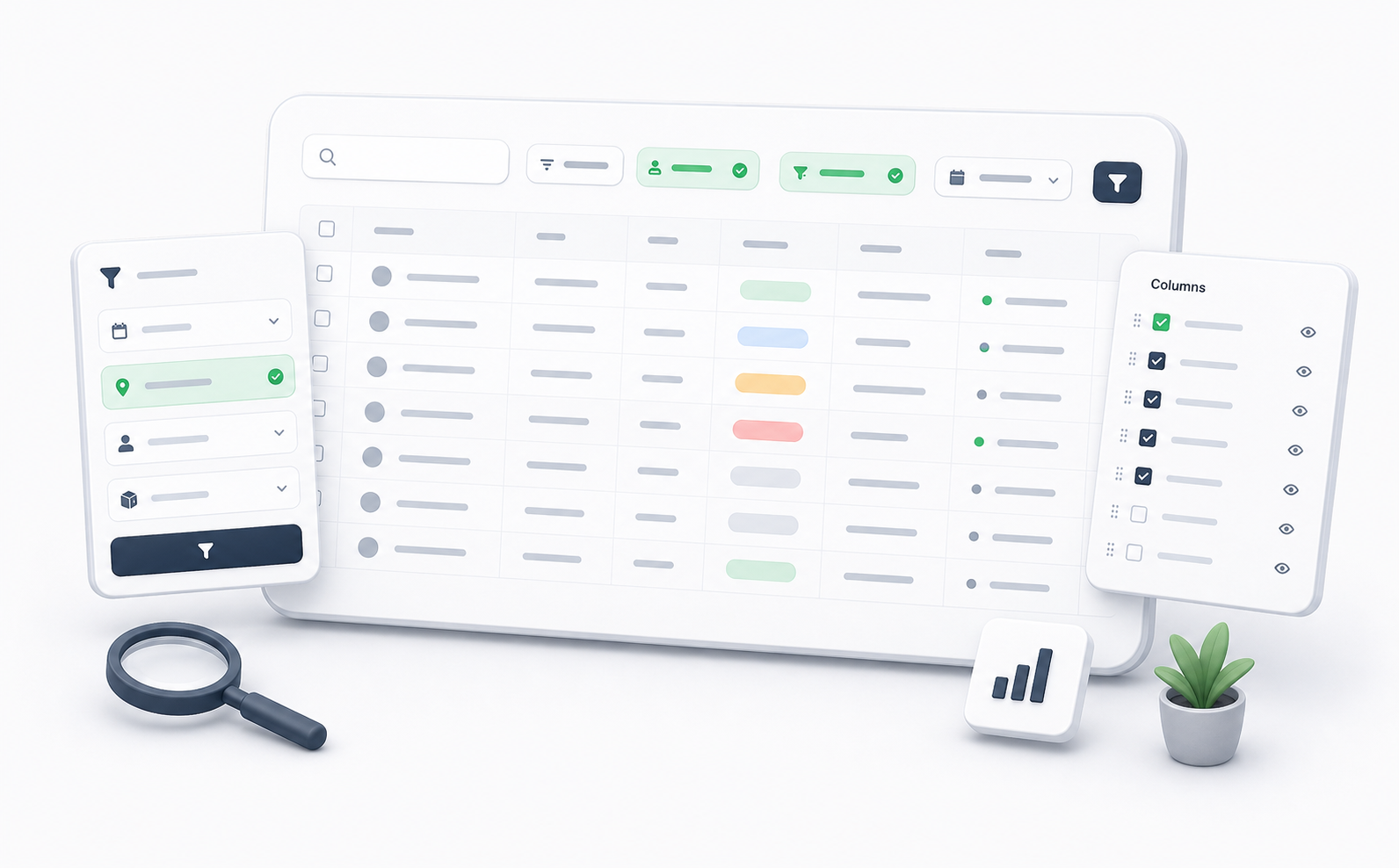 Order lists and filters illustration