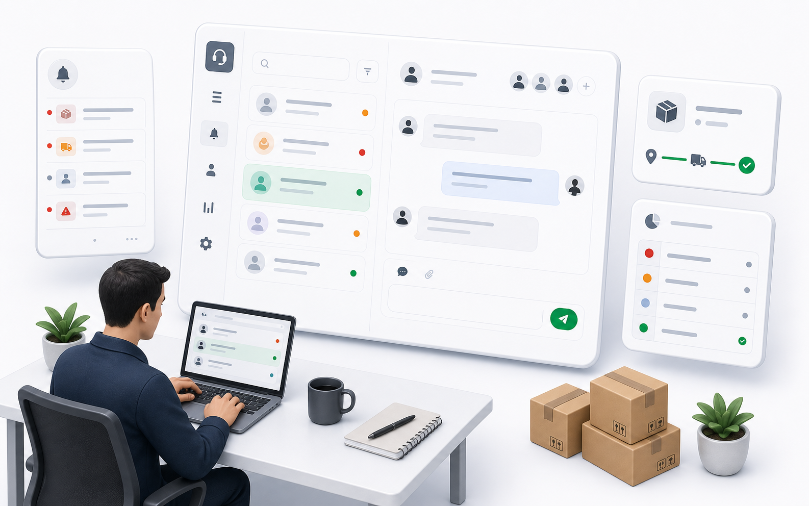 Support and notifications illustration