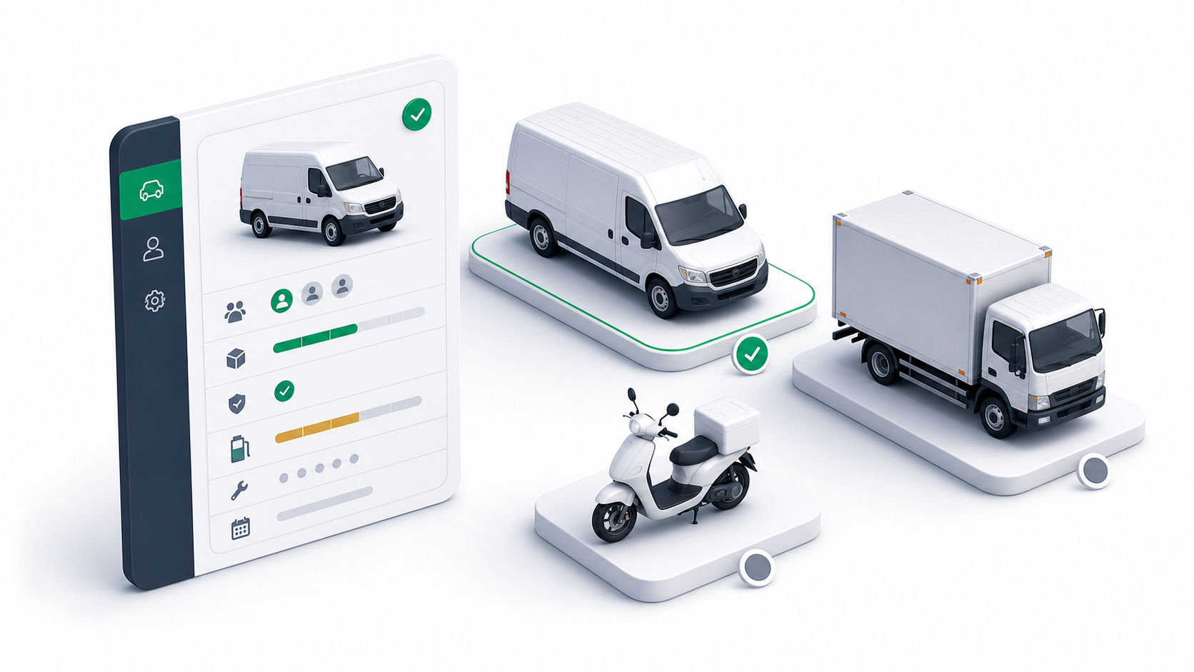 Vehicle records define the fleet options available to delivery services and drivers